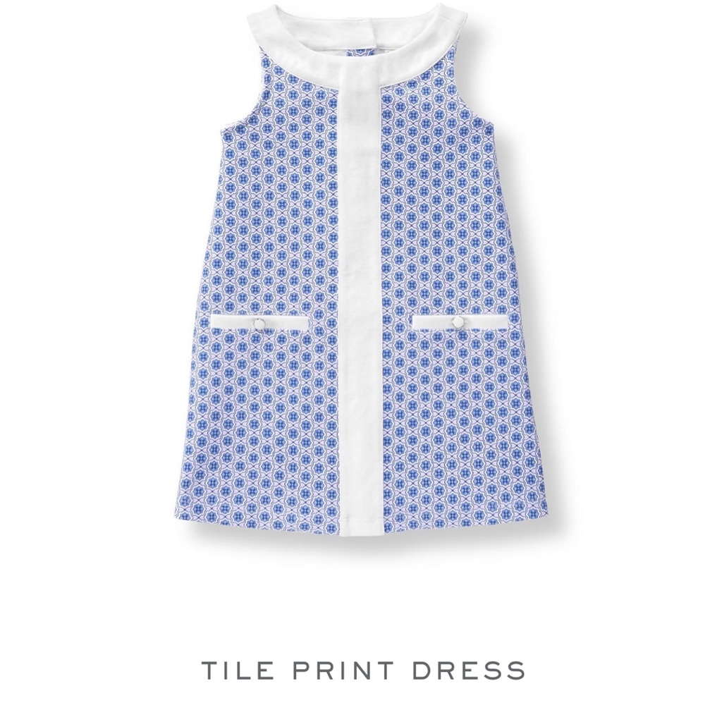 Indigo Tile Print Janie and Jack sleeveless dress